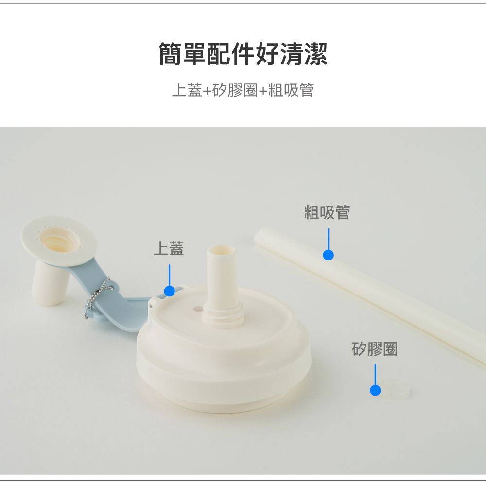 簡單配件好清潔上蓋+矽膠圈+粗吸管上蓋粗吸管矽膠圈