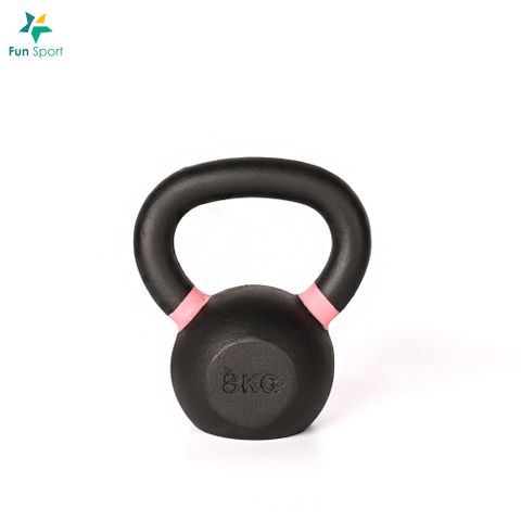 FunSport-馬克斯-8kg(粉)-經典鑄鐵壺鈴（kettlebell/ weight training/Gym equipment ）