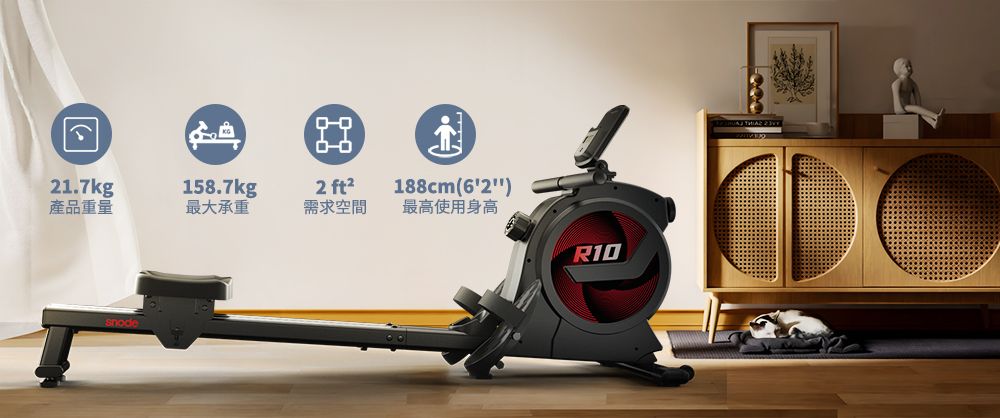 21.7kg158.7kg2 產品重量最大承重需求空間188cm(62)最高使用身高R10