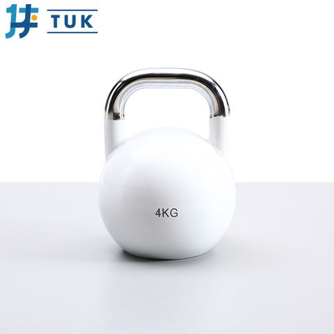 TUK 體育刻 彩色競技壺鈴4kg-全鋼型手把,不易生銹,方便抓握,手感舒適