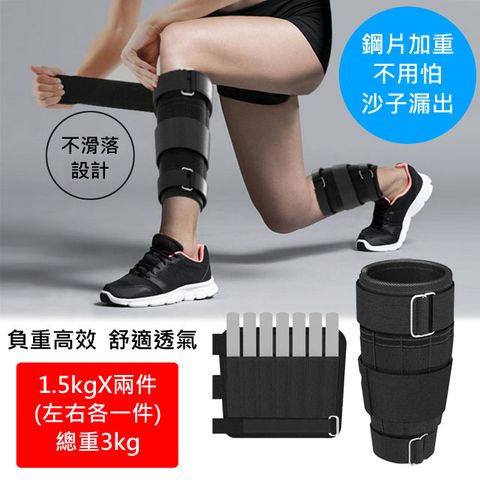 樂居家 可調重鋼片運動加重器 專業負重器 綁手綁腿加重 高效運動 1.5kg兩入(總重3kg)