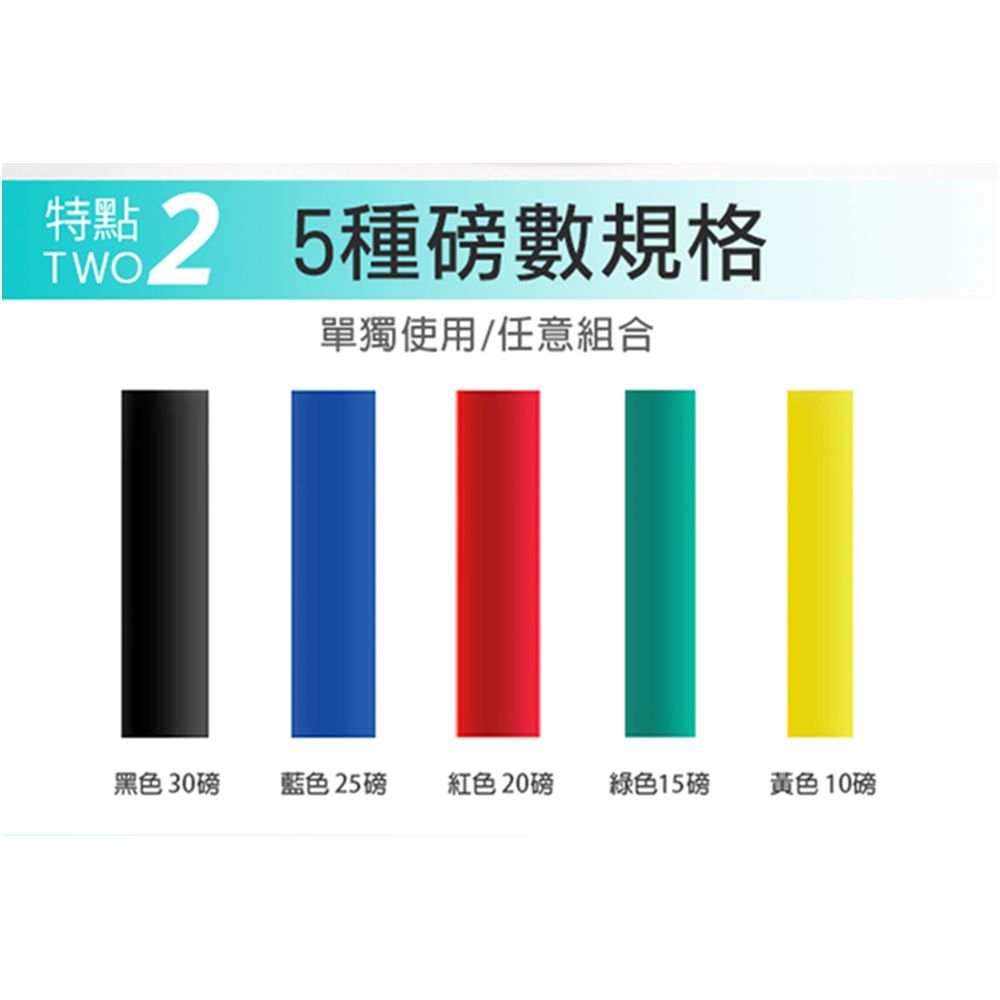 LEADER 可拆卸高彈力彩虹訓練拉力繩 彈力繩
