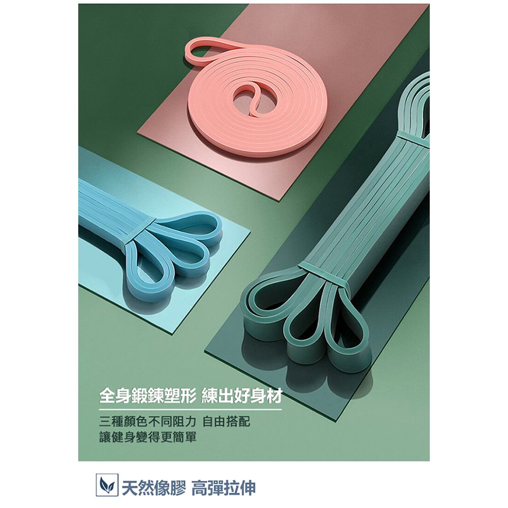 LEADER 多功能訓練環狀彈力帶 伸展輔助健身阻力帶 墨綠(25-65磅)