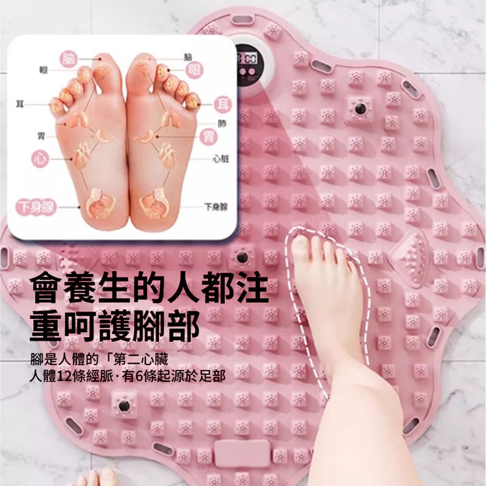 AONFIT 帶計時器磁石原地慢跑指壓板 足底按摩墊 腳底按摩墊 運動墊 53.5cm