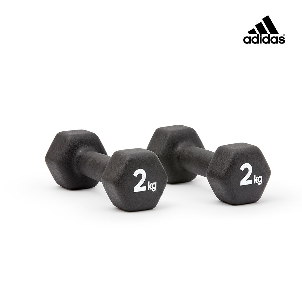 ADIDAS 愛迪達 六角健身啞鈴(2kg)一組