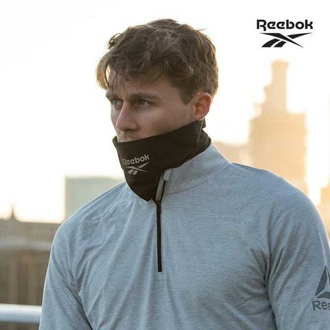 圍巾+頭巾+帽子多種用途合一Reebok-保暖舒適運動脖圍(黑)