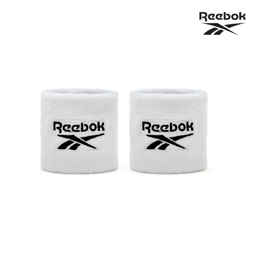 Reebok 銳步 棉質舒適運動護腕-黑/白 (2入)