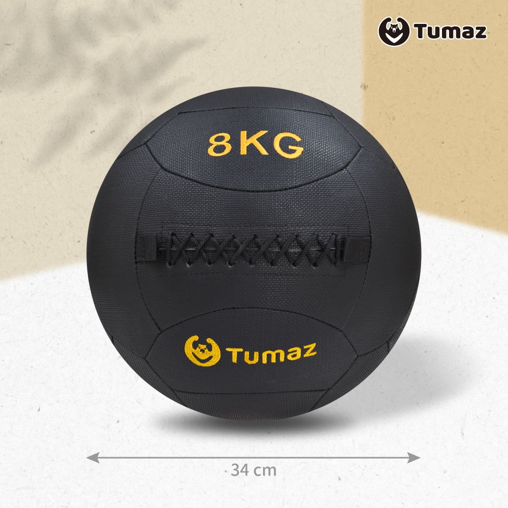 TUMAZ 月熊健身 專業級PVC軟式藥球  8kg 缃橙色 免運/ 2-8KG可選/ 耐用防滑/ 極佳手感