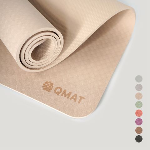 【QMAT】8mm瑜珈墊-8色可選 台灣製(附贈束帶及收納網袋) 運動墊 遊戲墊 發呆墊