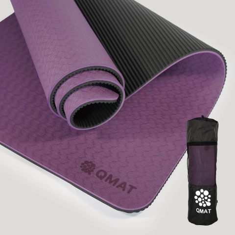 【QMAT】10mm運動墊 台灣製(隨貨附贈束帶及網袋)瑜珈墊 發呆墊 兒童爬行墊