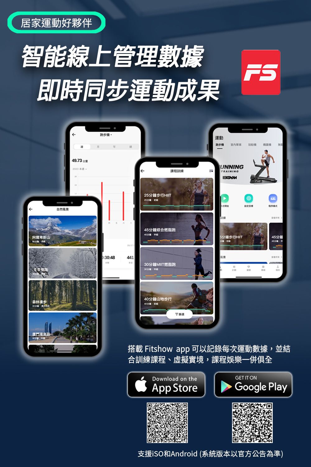 居家運動好夥伴智能線上管理數據即時同步運動成果阿爾卑斯山自然49.73 2023 跑步步行HIIT25分鐘課程訓練運動跑步機 划船機UNNINGTRAINING程序分鐘綜合燃脂跑5分鐘步行HIIT45分鐘45分鐘0::48441風景30分鐘MIIT燃脂跑冬季森林步30分鐘分鐘山地步行40分鐘初級廈門環島路搭載 Fitshow app可以記錄每次運動數據,並結合訓練課程、虛擬實境,課程娛樂一併俱全Download on theApp StoreGET IT ONGoogle Play支援iSO和Android (系統版本以官方公告為準)