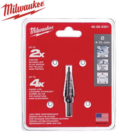 Milwaukee 美沃奇 階梯鑽頭4-12mm (48-89-9301)