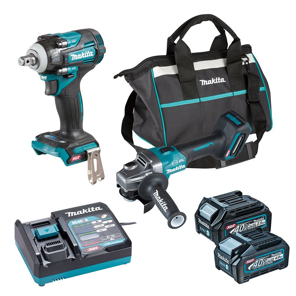 MAKITA 牧田40V充電無刷雙機雙電組GA003GX003(BL4025*1+BL4040*1