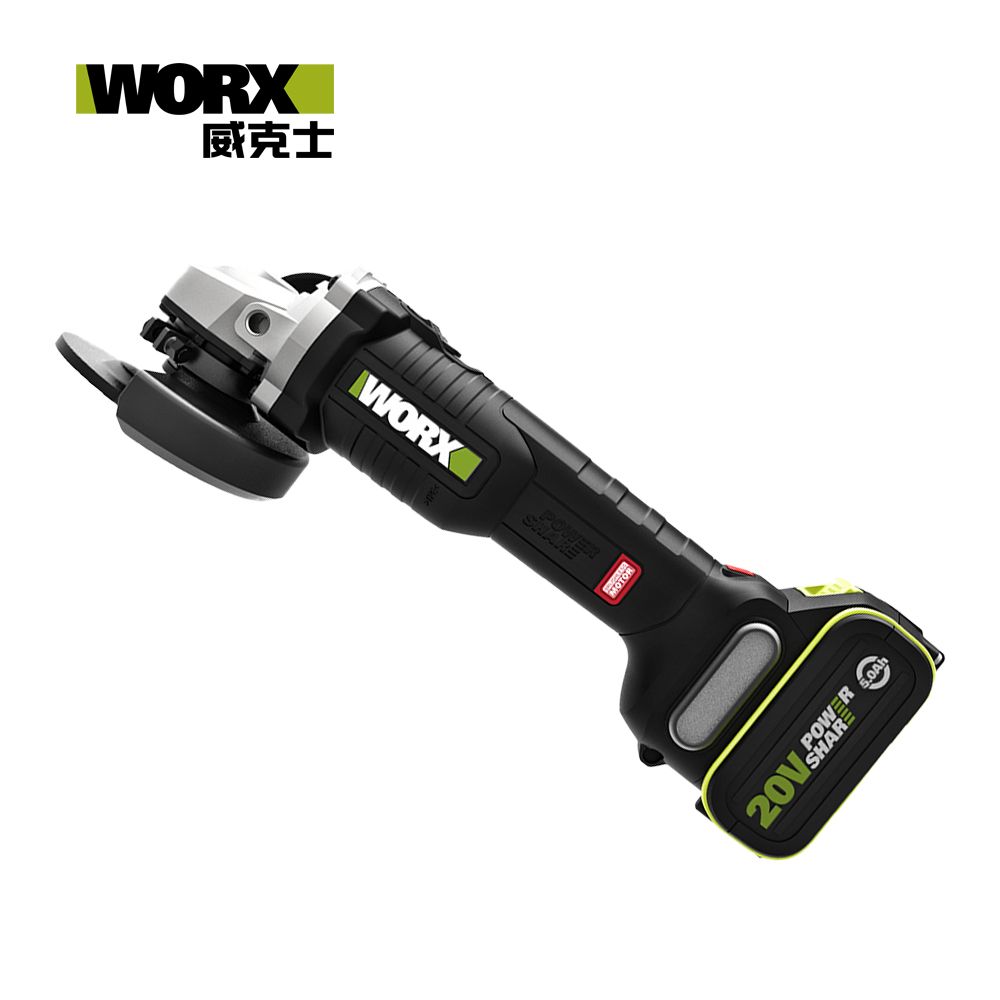 WORX 威克士   20V 100mm 鋰電無刷平面砂輪機 雙電池 WU808