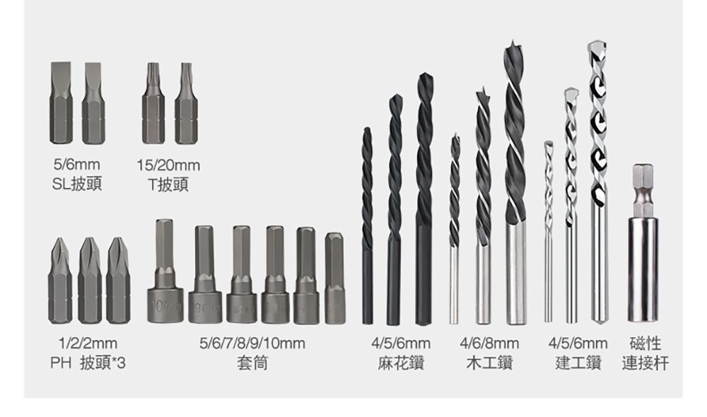 5/6mmSL披頭15/20mmT披頭1/2/2mm5/6/7/8/9/10mm4/5/6mm4/6/8mmPH 披頭*3套筒麻花鑽磁性木工鑽 建工鑽 連接杆4/5/6mm