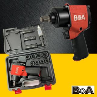 BOA 四分 超短型氣動扳手工具組套TW-1163K