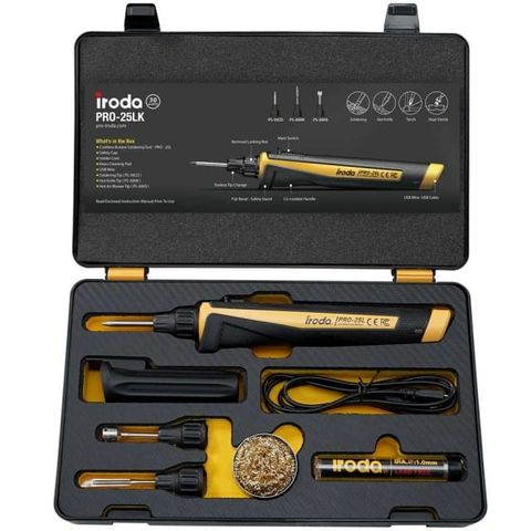 Iroda PRO-25LK 瞬熱高效型鋰電池烙鐵3件組