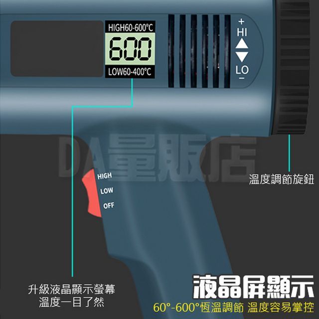  多功能工業用熱風槍 LED數顯