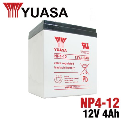 【YUASA】NP4-12 鉛酸電池12V4Ah 不斷電系統UPS電池 吸塵器電池 湯淺電池 磅秤電池 消防設備 安全設備 電動腳踏車