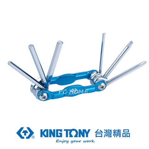 KING TONY 金統立工具 金統立 專業級工具 6件式 折疊式六角扳手組(自行車專用) KT20306PR