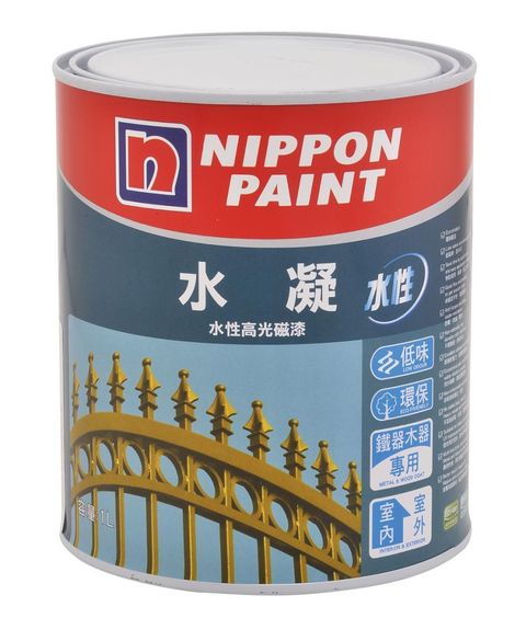 Nippon Paint 立邦漆 水凝水性高光磁漆1公升裝/多色任選/可電腦調色