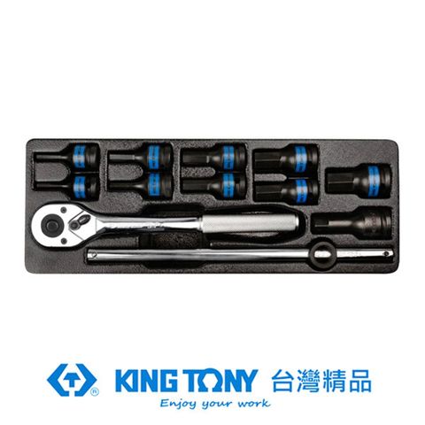 KING TONY 金統立 專業級工具 1/2X12件氣動凸六角套筒組 KT4432MP