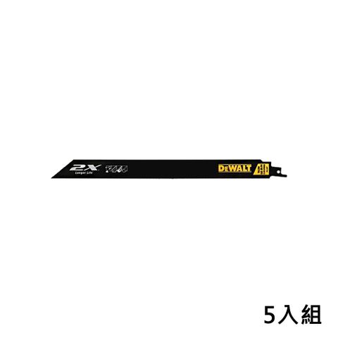 美國 得偉 DEWALT 雙金屬2倍耐用特殊塗層金屬鋸片 金屬管材及鋼材用軍刀鋸片305mm DWA41812(5入)