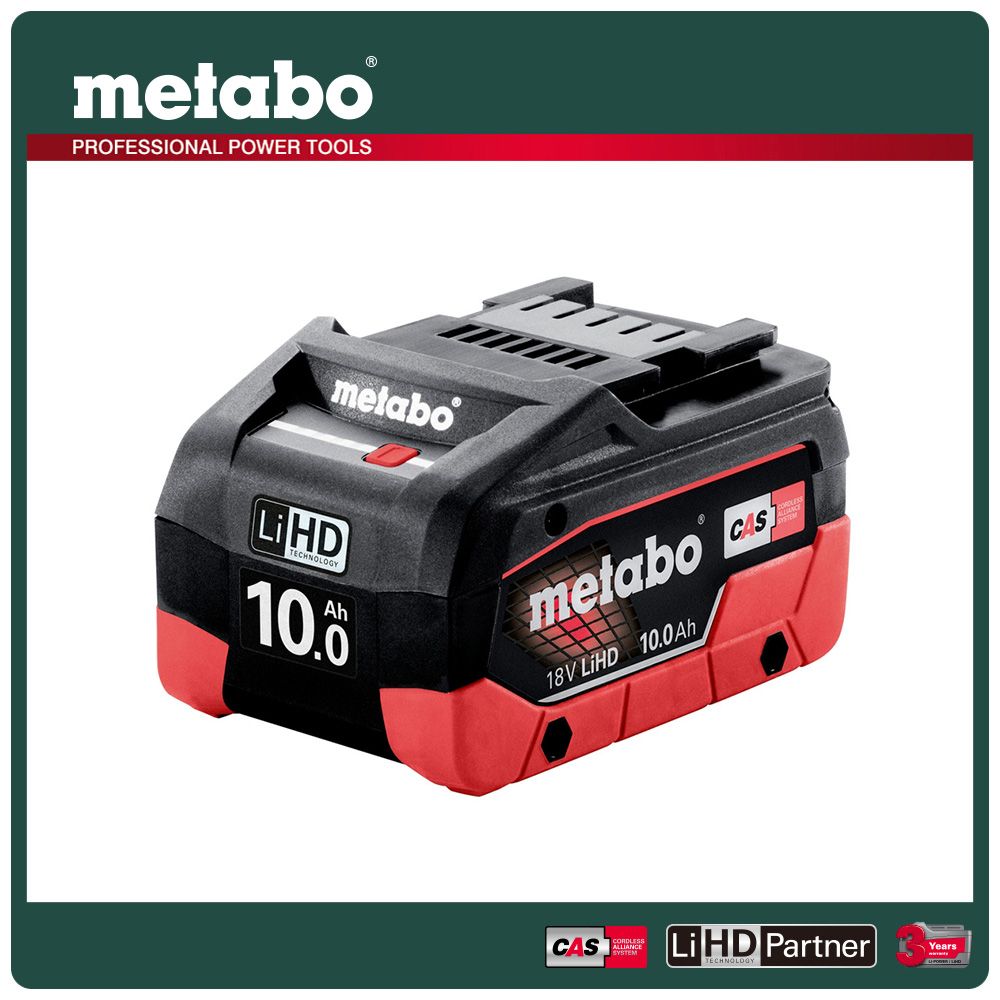 metabo 美達寶   18V高密度鋰電池10.0Ah LiHD 18V LIHD BATTERY PACKS