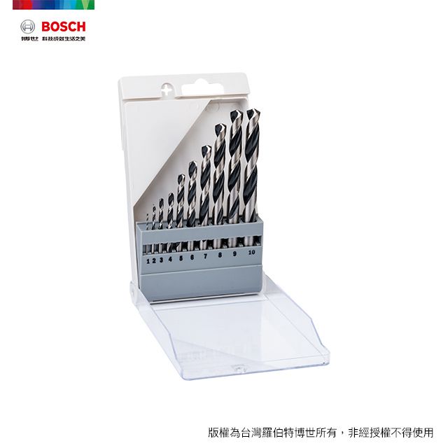 BOSCH 博世  10支裝金屬鑽頭組 (1-10mm)