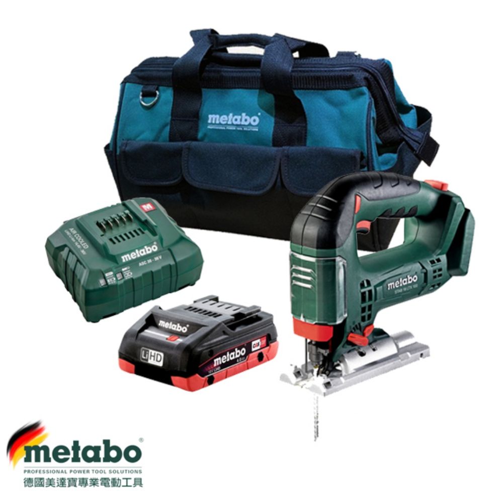 metabo 美達寶 德國   18V 鋰電 線鋸機 STAB 18 LTX 100 4.0HD單電版 優惠套裝組合