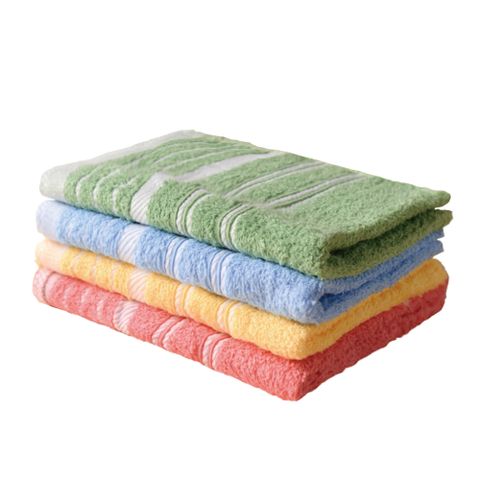 【OKPOLO】台灣製造三線色紗吸水毛巾-12入組(純棉家庭首選)