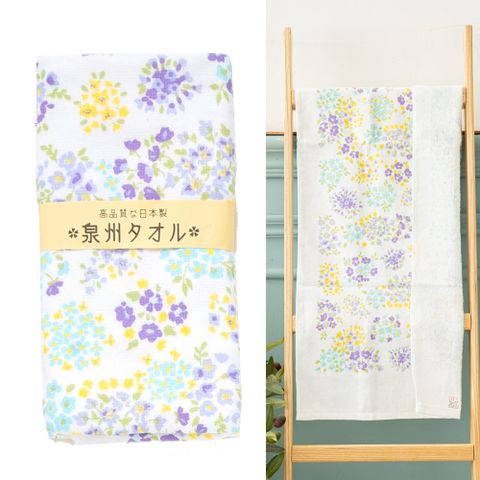 日本泉州純棉麻紗加厚34*85CM毛巾(滿天星-紫)