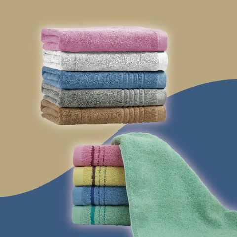 【OKPOLO】台灣製造歐洲色毛巾*4+純棉加厚飯店大浴巾*2(柔順厚實)