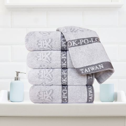 【OKPOLO】台灣製造竹炭吸水毛巾-12入組(吸水厚實柔順)