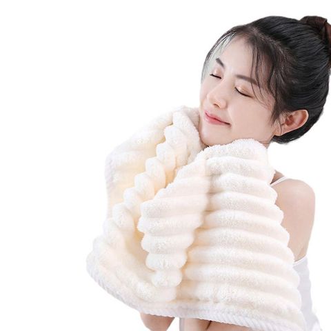 超吸水珊瑚絨雲朵果凍條毛巾乾髮巾 五入組