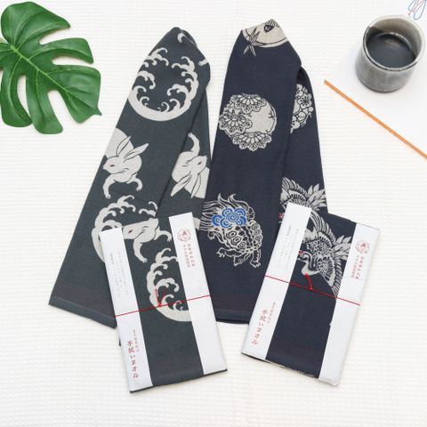 今治著色拔染毛巾-波兔/鶴龜