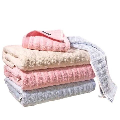 【CROCODILE 鱷魚牌】優雅凹凸橫條浴巾