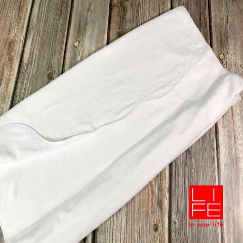 【LIFE 來福牌】波浪包邊剪絨浴裙(白色)1入