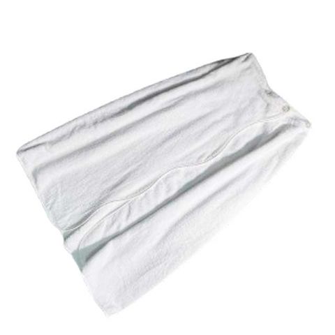 【LIFE 來福牌】波浪包邊剪絨浴裙(白色)1入