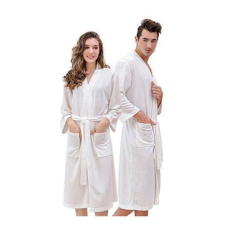 【Ahoye】四季薄款吸水快乾浴袍 睡袍 居家服 睡衣 沐浴