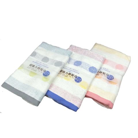 超強力擦髮巾-多彩圓點款 (6入組/混色出貨)【台灣興隆毛巾製】加長設計/瞬間吸水　