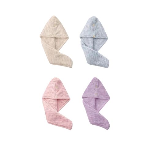 【Finger pop指選好物 】吸水乾髮帽４入組 