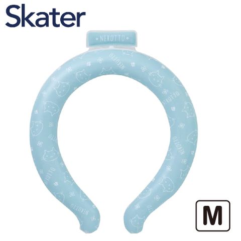 【日本Skater】 29°C涼感頸圈 M 貓咪雙面藍色/灰色