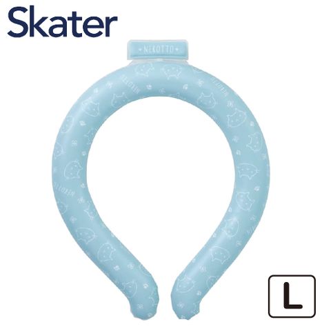 【日本Skater】 29°C涼感頸圈 L 貓咪雙面藍色/灰色