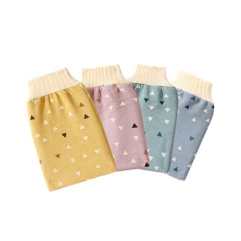 【茉家】四季款清新膚感沐浴去角質手套-4入