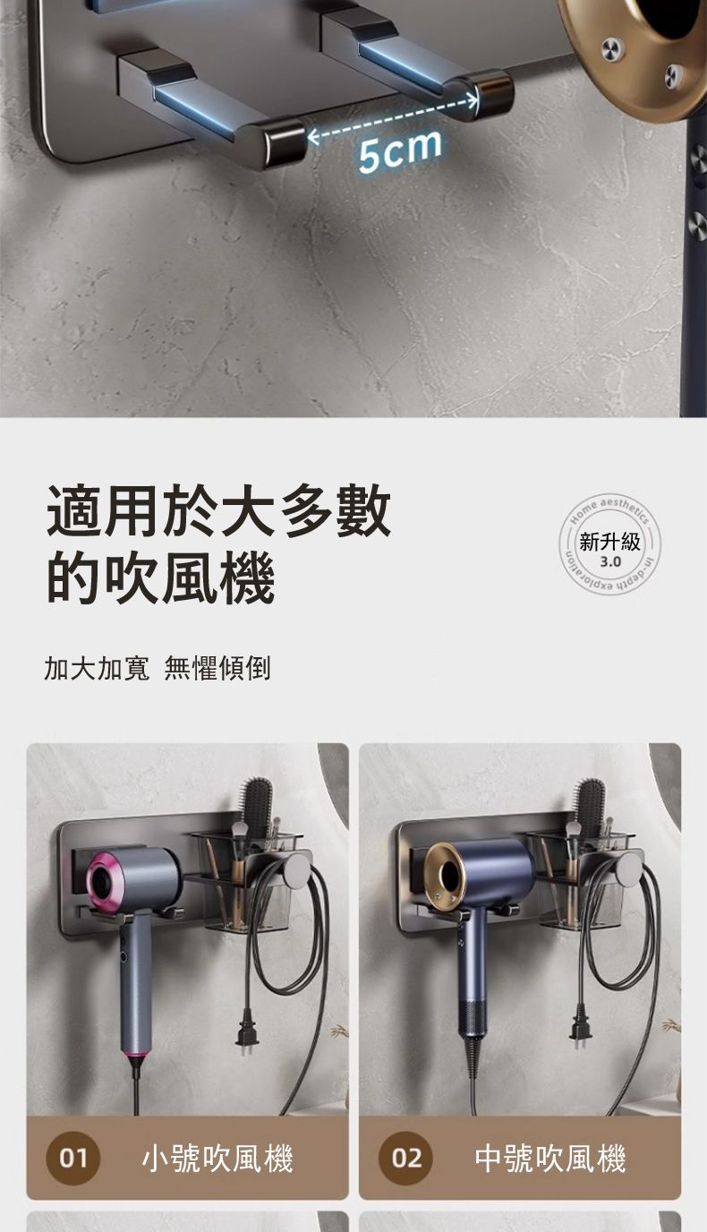 5cm適用於大多數的吹風機加大加寬 無懼傾倒Home升級3.001 小號吹風機02中號吹風機