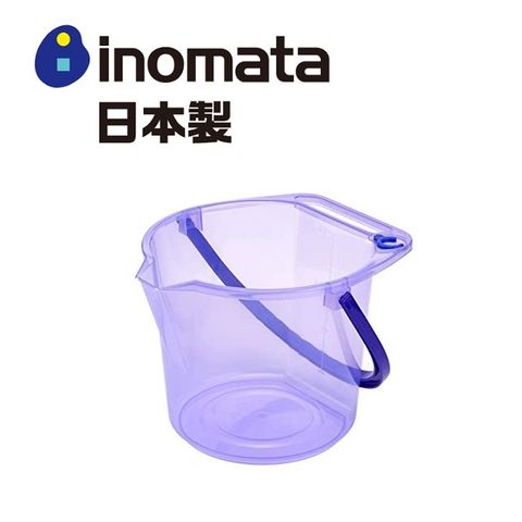 日本製【INOMATA】多功能水桶 透明藍 8L