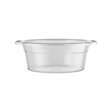 【晴安居】時尚清新半透明加厚耐熱PP多用途雙耳塑膠盆-M號1入