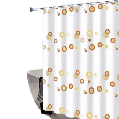 藝術咖啡圈加厚防黴防水浴簾(180寬*180高)