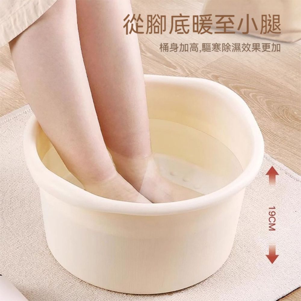 茉家 仿木紋PP材質足浴SPA暖冬泡腳桶-3入